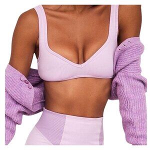 For Love And Lemons Pink Ribbed Intimate Bralette Size XS